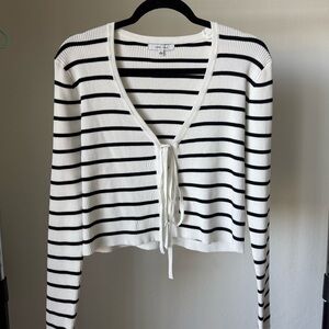 Love Tree White and Black Striped Cardigan – Size M/L
